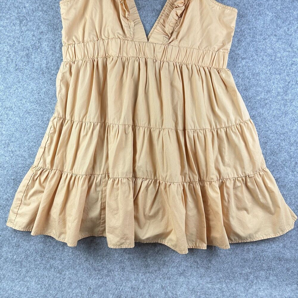 Abercrombie Fitch Tiered Mini Dress Womens XLT Tall Orange Ruffle Deep V Neck - Picture 3 of 16
